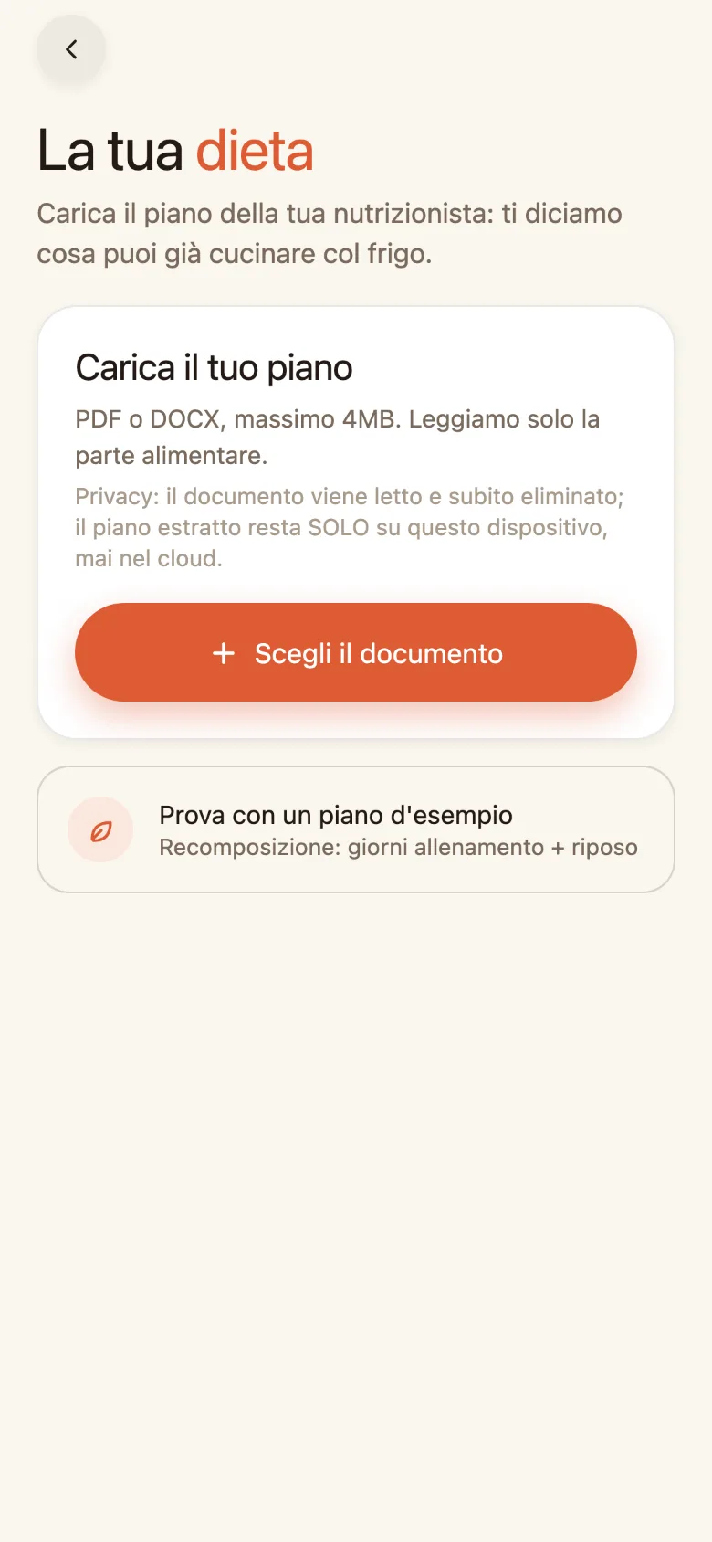 Modalità Fit: carica il piano della nutrizionista, My Meals dice cosa puoi già cucinare col frigo